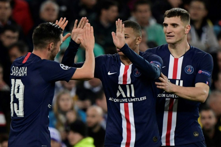 Pablo Sarabia (L) and Kylian Mbappe both scored late goals as Paris Saint-Germain battled back to draw 2-2 with Real Madrid