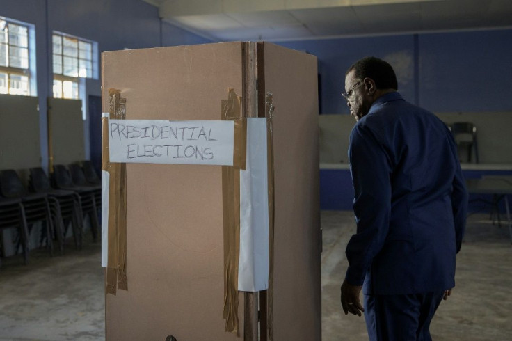 President Hage Geingob was the first to vote at Mandume primary school in the capital Windhoek