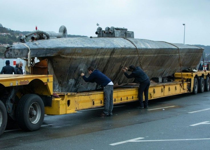 The submarine had to be floated and towed into port before they could determine how much cocaine was on board