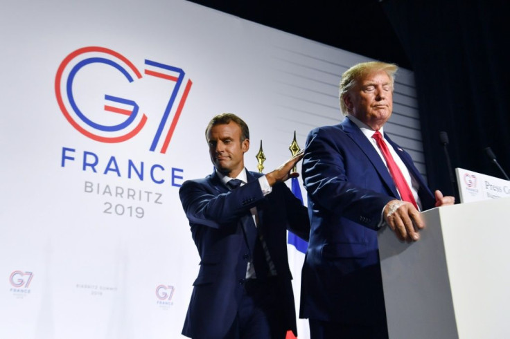 US President Donald Trump and French President Emmanuel Macron discussed the French tax on technology giants at a G7 Summit in August