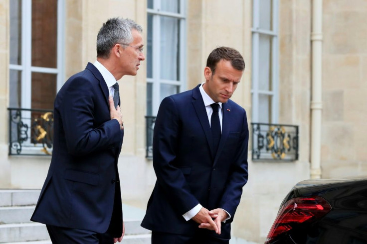 NATO chief Jens Stoltenberg's meeting with French President Emmanuel Macron comes ahead of next week's NATO summit