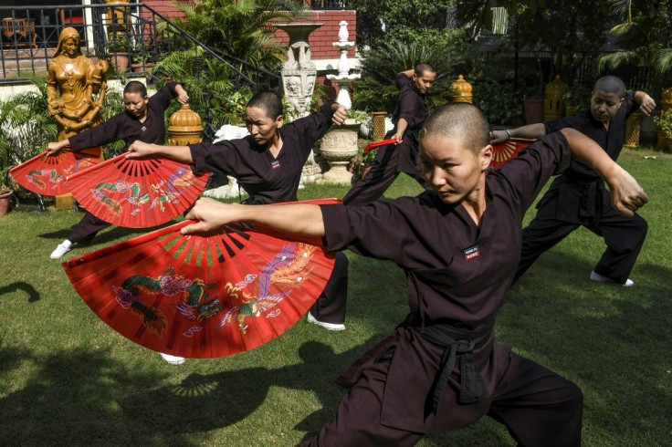 The Kung Fu Nuns group in New Delhi travel across South Asia to promote awareness about human trafficking