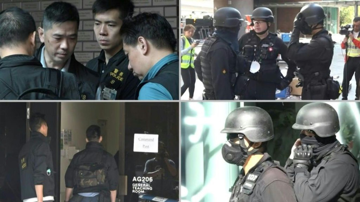 Hong Kong police enter a university campus where authorities faced off for days with barricaded pro-democracy protesters