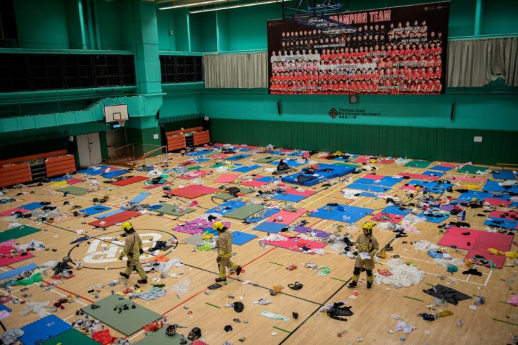 Swathes of the campus resemble an abandoned battleground covered in debris, barricades and the shattered bottles of Molotov cocktails