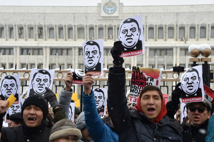 On Monday hundreds took to the streets of the capital Bishkek to demand the arrest of Rayimbek Matraimov, the former customs official that Saimaiti named as a beneficiary of bribery and money laundering schemesÂ 