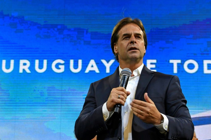 Luis Lacalle Pou addresses supporters on November 24, 2019 in Montevideo