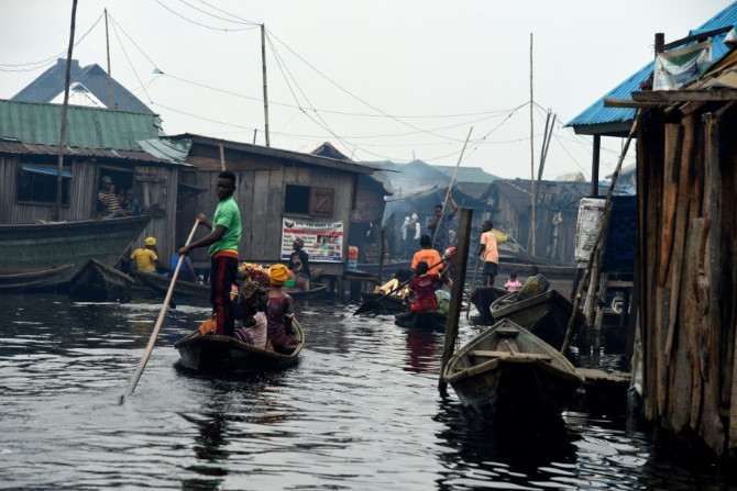 Several hundred thousand people live in Makoko -- a floating slum that officially does not exist