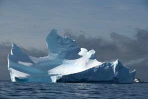 View of an iceberg on Half Moon island, Antarctica