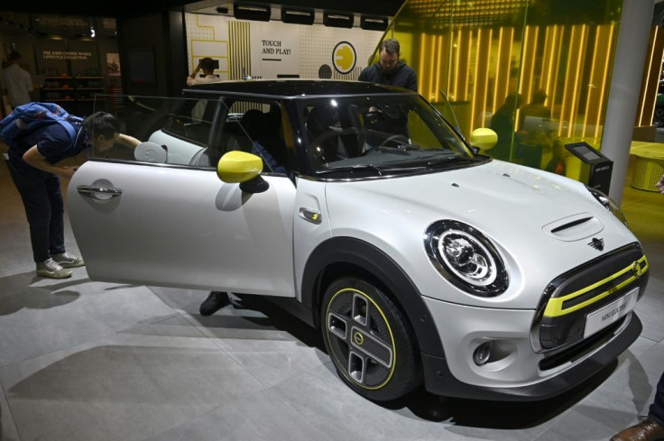 A Mini Electric car is put on display at the IAA Car Show in Frankfurt, in September
