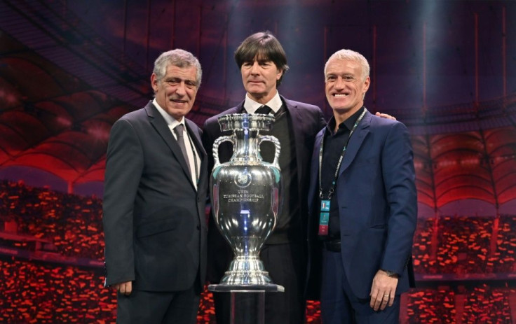 Their nations will face each other in a tough Group F at Euro 2020: Portugal coach Fernando Santos, Germany's Joachim Loew and France coach Didier Deschamps