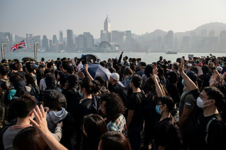 The Sunday protest was the first large-scale rally since district council elections won by pro-democracy candidates