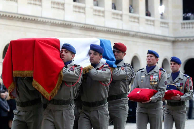 France's highest award, the l'legion d'Honneur was placed on each of the coffins
