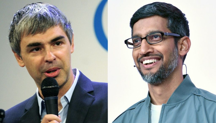 Sundar Pichai (R) takes over the Larry Page as CEO of Alphabet, the holding company which inlcudes Google and a number of projects known as "other bets"