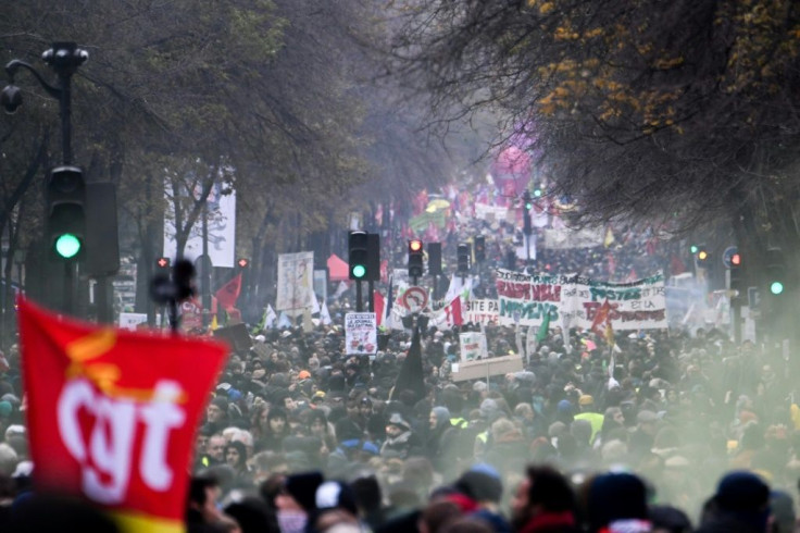 Parisians brought the city to a standstill in a demonstration against  pension overhauls