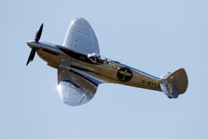 British aviator Matt Jones brought the iconic restored World War II Silver Spitfire in to land after its epic round-the-globe voyage