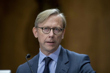 Brian Hook, the US pointman on Iran, testifies before a Senate hearing in October 2019