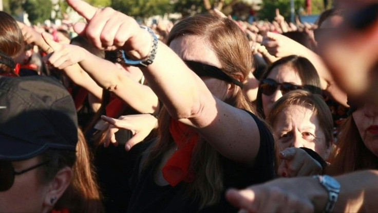 Women in Chile's capital gather to sing a song against gender violence. The song, which has gone viral, originated in the country in the midst of the ongoing social crisis