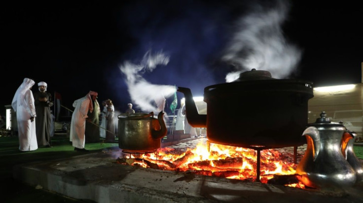 A desert camp at the Dhafra Camel Festival in 2018 which included a camel beauty contest, a display of handicrafts and other activities aimed at promoting the country's folklore