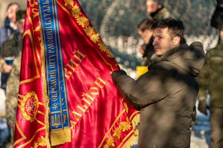 Ukrainian President Volodymyr Zelensky visited the town of Chasiv Yar, close to the frontline, to pin medals on servicemen on Friday