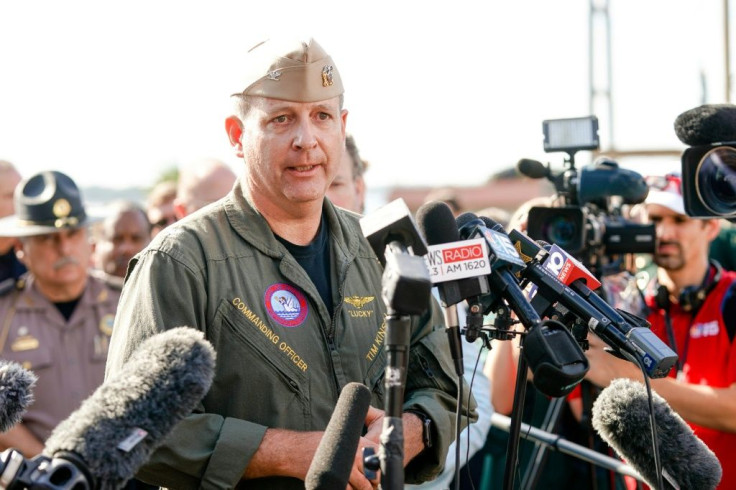 Captain Timothy Kinsella briefs the press following a shooting at Naval Air Station Pensacola on December 06, 2019