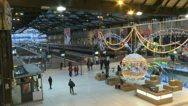 Paris's Gare de Lyon station was almost completely empty