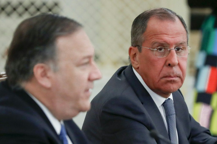 US Secretary of State Mike Pompeo (L) and Russian Foreign Minister Sergei Lavrov (R) -- seen in Sochi in May 2019 -- will meet in Washington on December 10, 2019