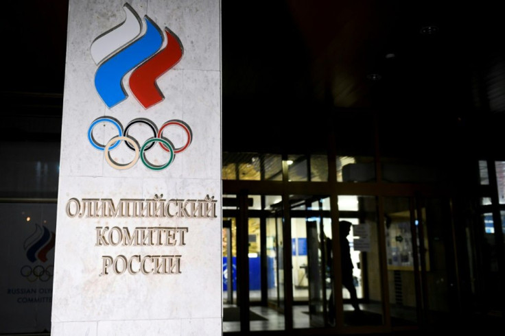 The Russian Olympic Committee (ROC) headquarters in Moscow on December 9, 2019, as the World Anti-Doping Agency bans Russia from major global sports events for four years