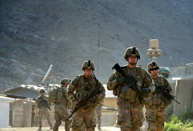 US soldiers on patrol with Afghan troops in Afghanistan's Kunar province in 2013