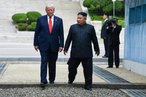 US President Donald Trump, pictured (left) with North Korea's Kim Jong Un at the Military Demarcation Line dividing North and South Korea, said he would be "surprised" by hostility from Pyongyang