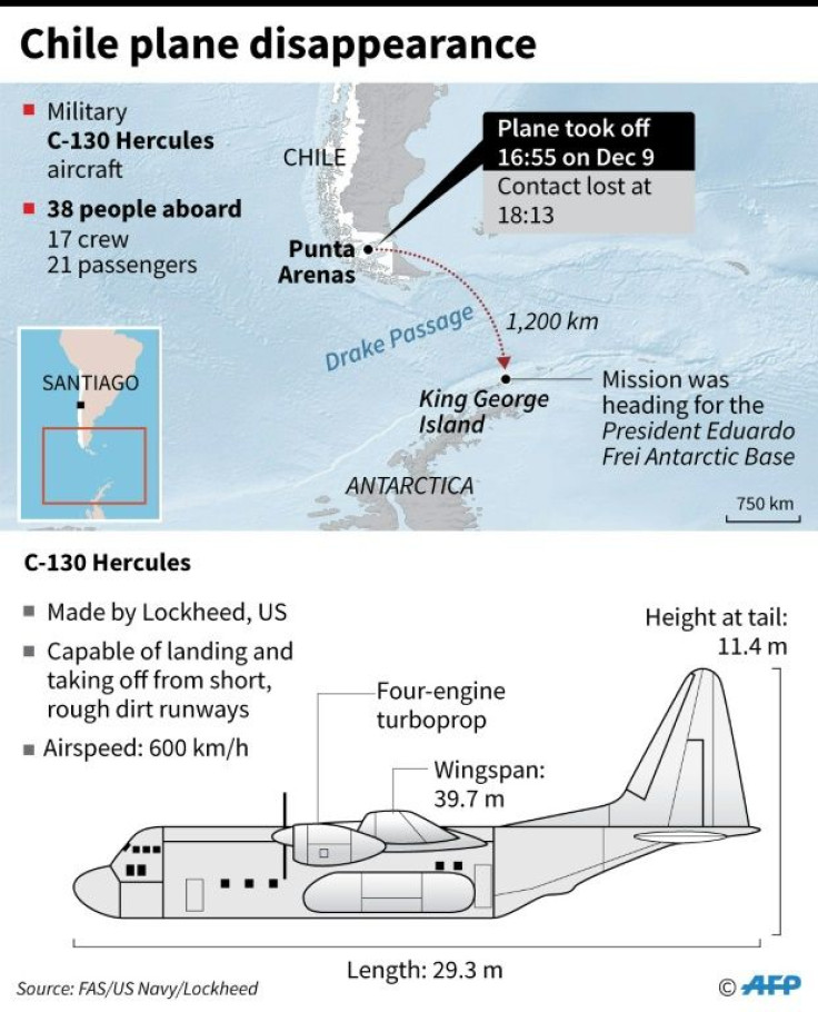 Graphic on an Antarctica-bound Chilean Air Force military plane which disappeared on Monday after taking off from the southern city of Punta Arenas.