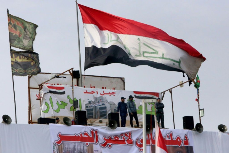 Iraqis at Tahrir square in the capital Baghdad amid ongoing anti-government protests