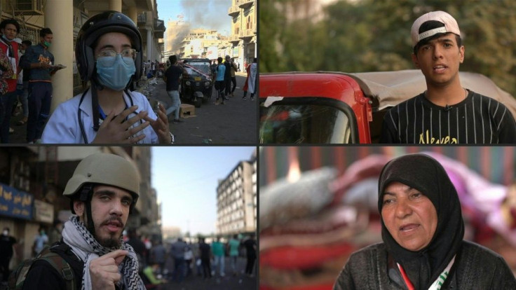 Iraqi volunteers from all walks of life create a 'family' of support on Baghdad's Tahrir Square, fuelling the engine of the uprising against the ruling class.