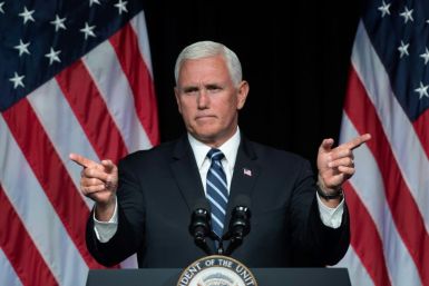 US Vice President Mike Pence speaks about the creation of the Space Force at the Pentagon in Washington, DC, on August 9, 2018