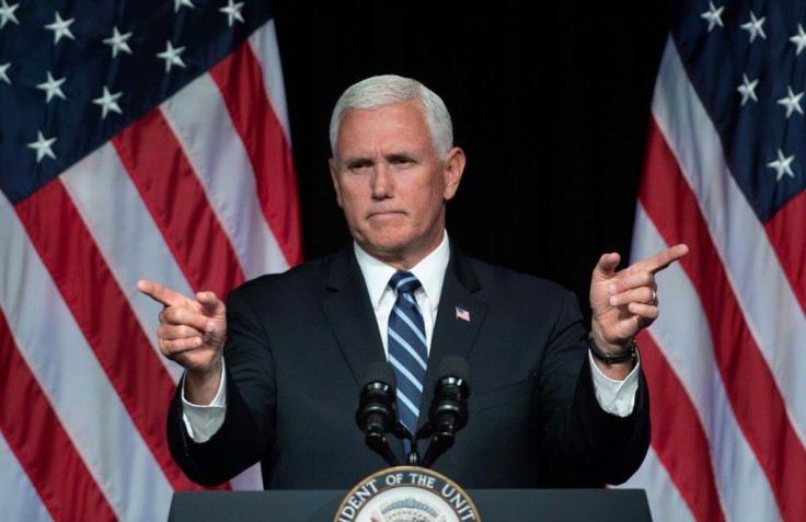 US Vice President Mike Pence speaks about the creation of the Space Force at the Pentagon in Washington, DC, on August 9, 2018