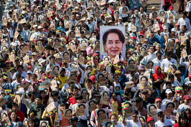 Flag-waving supporters have joined rallies in support of Suu Kyi in several Myanmar cities