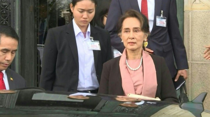 Former democracy icon Aung San Suu Kyi leaves the International Court of Justice (ICJ) in The Hague, where she faced calls for Myanmar to "stop the genocide" of Rohingya Muslims as she personally led her country's defence.