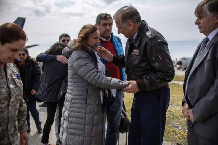 Relatives of people who were aboard the missing Chilean air force plane gathered in Punta Arenas to be close to the rescue effort