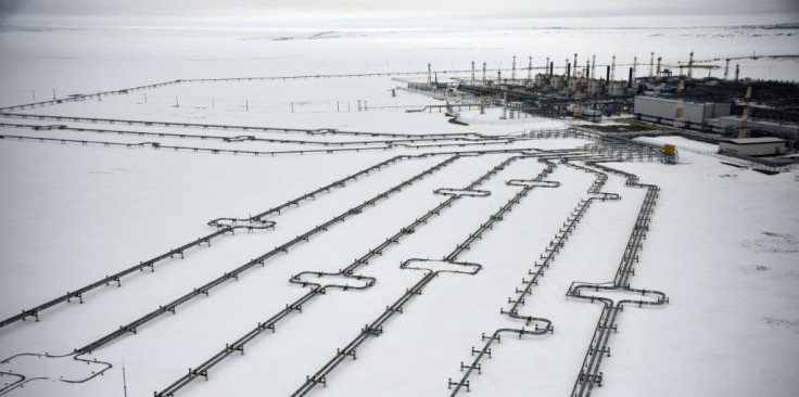 Incoming pipelines leading to the Bovanenkovo gas field on the Yamal peninsula in the Arctic circle