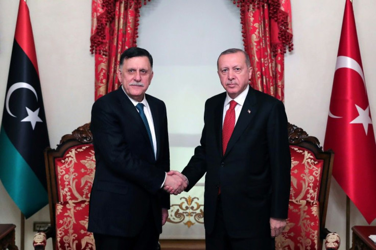 Turkish President Recep Tayyip Erdogan received GNA head Fayez al-Sarraj in Istanbul, where they signed military and maritime agreements