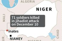 Map of Niger locating the jihadist attack on a military camp that killed at least 71 soldiers on Tuesday.