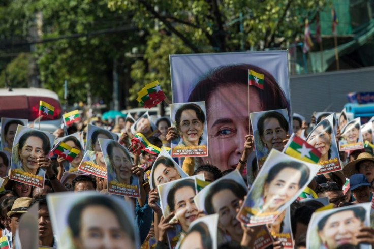 Suu Kyi's supporters have staged rallies in Myanmar