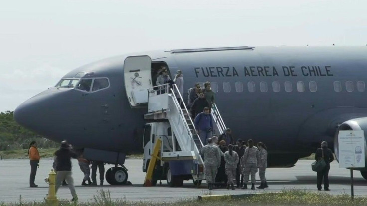 IMAGESRelatives of missing Chilean plane's passengers land in Punta Arenas, from where the military plane departed before vanishing.