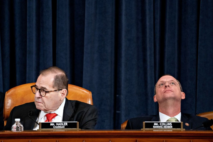Democratic US House Judiciary Committee chairman Jerry Nadler (L) and the panel's top Republican Doug Collins lead their parties in debate of the articles of impeachment against President Donald Trump