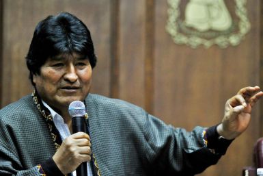 Bolivia's exiled ex-president Evo Morales delivers a speech at the Mexican Journalists Club in Mexico City, on November 27, 2019