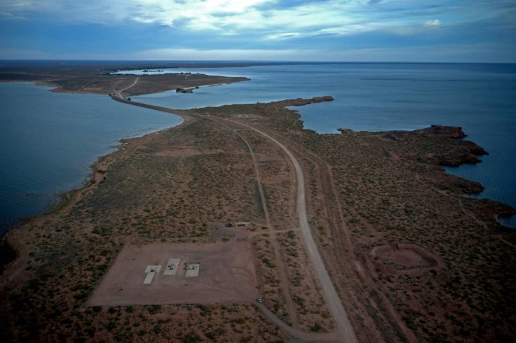 A gas well seen from the air at Loma de la Lata, in Argentina's Anelo, a town which has grown from a Patagonian desert village where goats grazed to a thriving oil hub of 8,000 people, with hotels and shops for workers and a huge casino