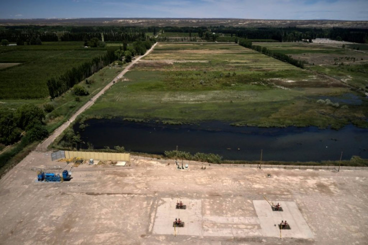 Gas wells around the community of Allen, which is among those that have seen fruit crops diminish in the face of the oil companies' advance