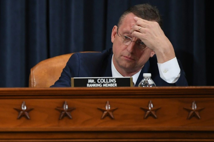 Republican congressman Doug Collins takes part in the House Judiciary Committee's vote on articles of impeachment against US President Donald Trump