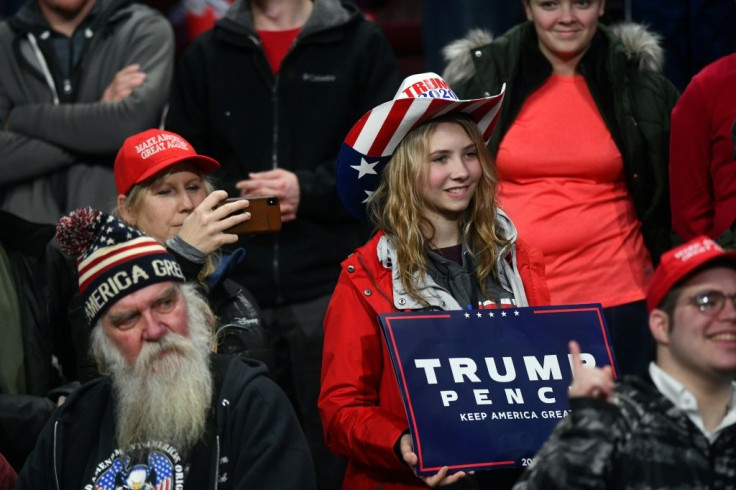 Supporters of President Donald Trump at a campaign rally in Hershey, Pennsylvania