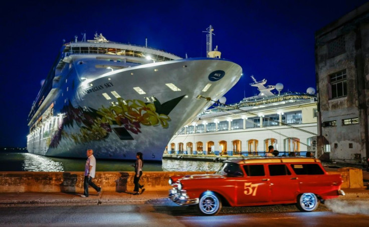 The "Empress of the Seas" -- the last cruise ship from a US company to berth in a Cuban port following the new US sanctions, June 2019