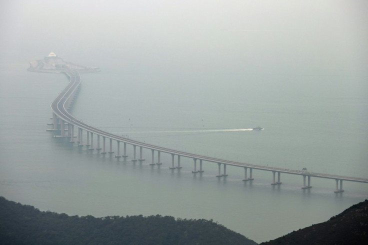 The mega-bridge links Hong Kong with the cities of Macau and Zhuhai